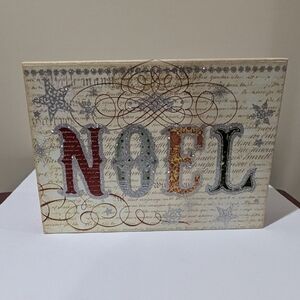 Festive NOEL Decorative Gift Box. 12.5 X 9.5 X 4. Approx. Magnetic Lid.